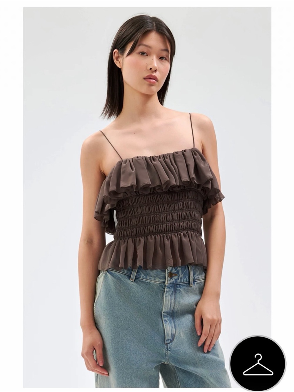 NWT Ronny Kobo Alexi Top in Pebble Size Small